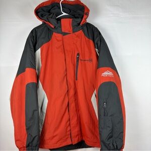 Free Country FCXTREME Mens Large Orange Hooded Lined Coat Jacket Ski Snowboard